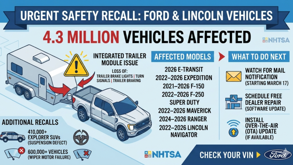 Ford Recalls 4.3 Million Vehicles