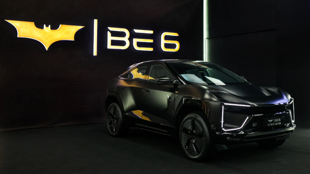 Mahindra BE6 Batman Edition electric SUV with satin black Batman-themed design